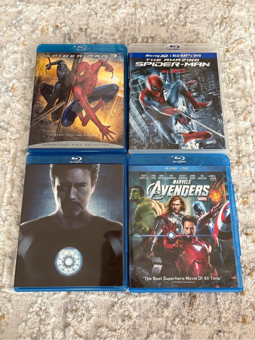 Marvel Blu-ray Movie Set with Blue Cases